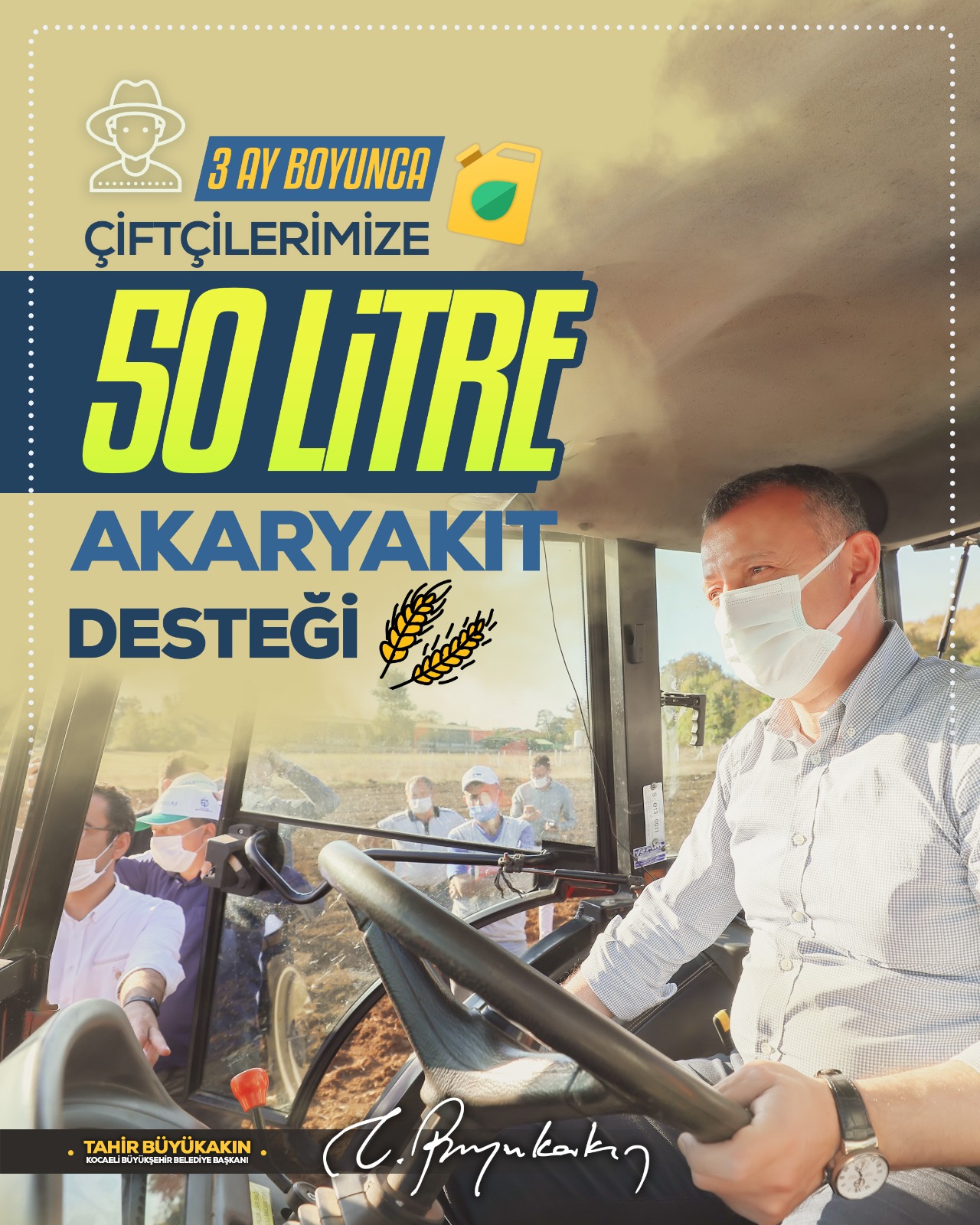 Büyükşehir’den çiftçiye akaryakıt desteği