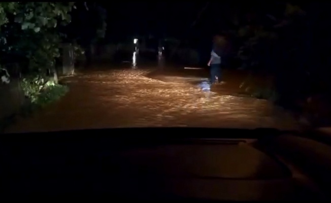 Sakarya'nın Kocaali ilçesinde sağanak nedeniyle dereler taştı