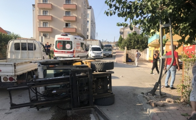 Forklift devrildi: 1 ölü