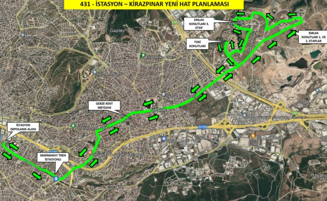 Gebze’de toplu taşımaya yeni düzenleme