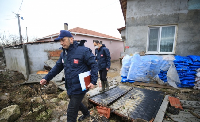 Kırklareli'nde taşkının zarar verdiği yerlerde hasar tespit çalışmaları başladı