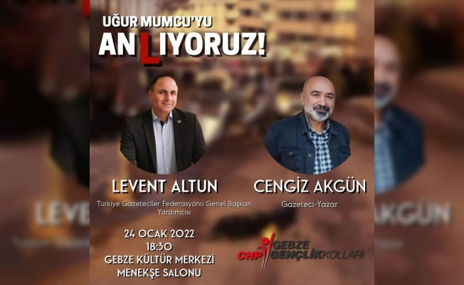 CHP Gebze Uğur Mumcu’yu anacak