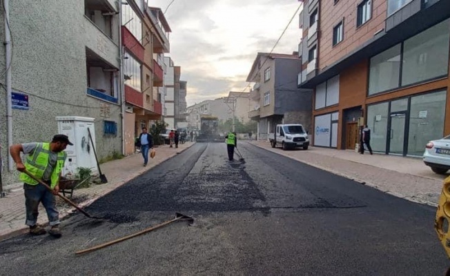 Sıcak asfalt serim çalışmaları