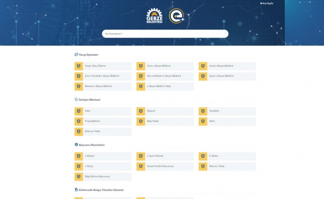 Gebze Belediyesi'nden e-belediyecilik