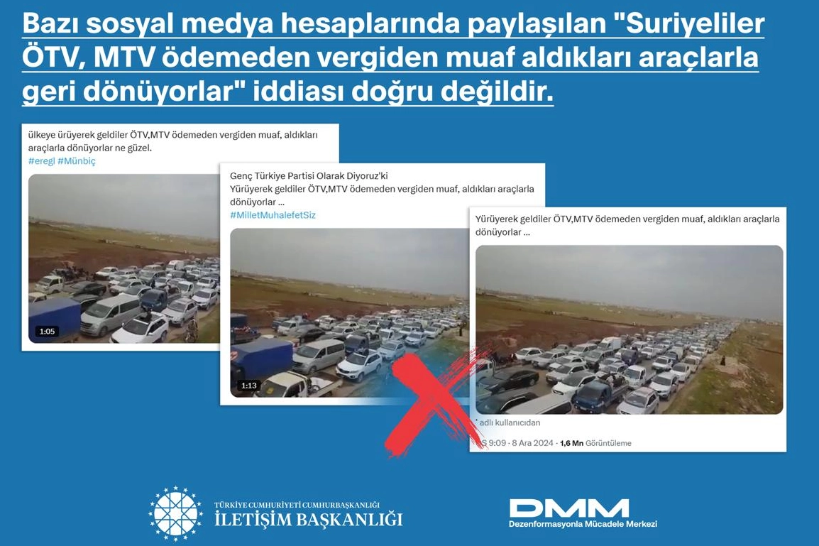 Suriyelilerin ayrıcalıklı dönüş iddialarına İletişim'den açıklama